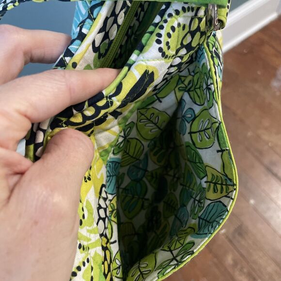 Vera Bradley Purse Mandy Limes Up Hand Bag Daisy Floral Green Yellow Quilted EUC - Picture 5 of 7